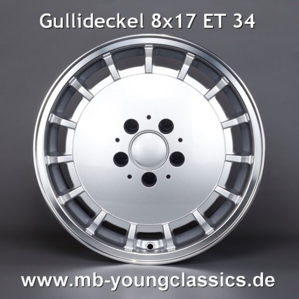 4 pcs Gullideckel rims 8x17 ET34 diamond cut for Mercedes W124 W140 W201 R129 W202 - W212 - Image 2