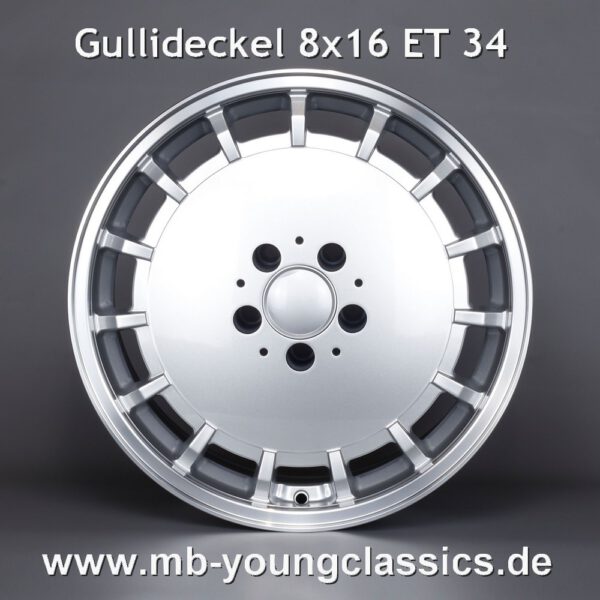 4 pcs Gullideckel rims 8x16 ET 34 diamond cut for W124, W201 und R129 and later models - Image 2