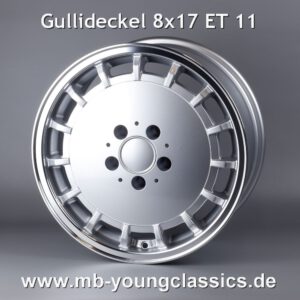 4 pcs Gullideckel rims 8x17 ET 11 diamond cut for Mercedes W126 W116 W113 W114 W115 W123 W108 R107