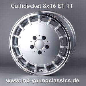 4 pcs Gullideckel rims 8x16 ET 11 diamond cut for Mercedes W126 W116 W115 W114 W123 W113 W108 W109 W110 W111 W112 R107