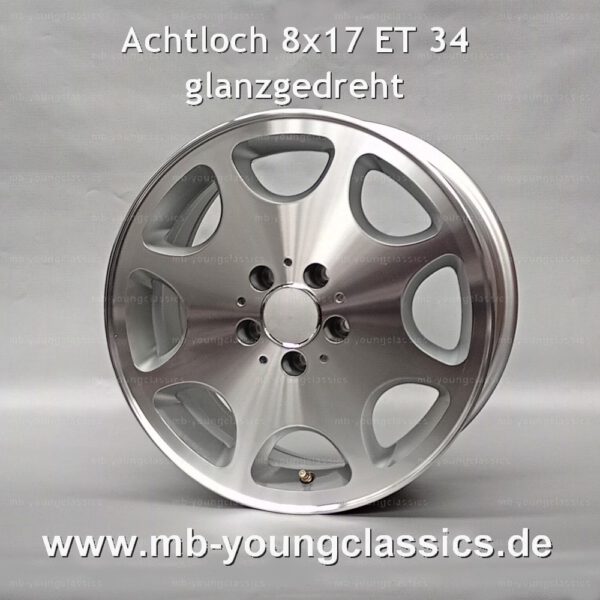 4 pcs eight-hole 8-hole rims 8x17 ET 34 diamond cut for Mercedes W124 W140 W201 R129 W202 - W212