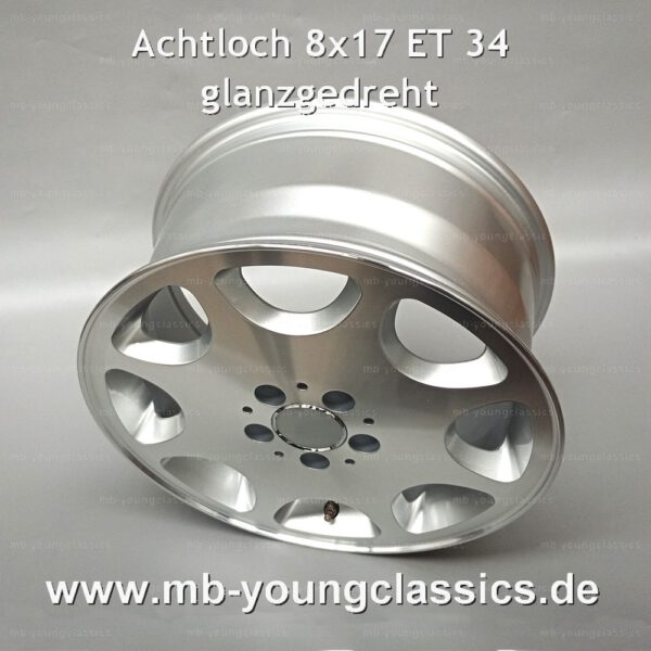 4 pcs eight-hole 8-hole rims 8x17 ET 34 diamond cut for Mercedes W124 W140 W201 R129 W202 - W212 - Image 3