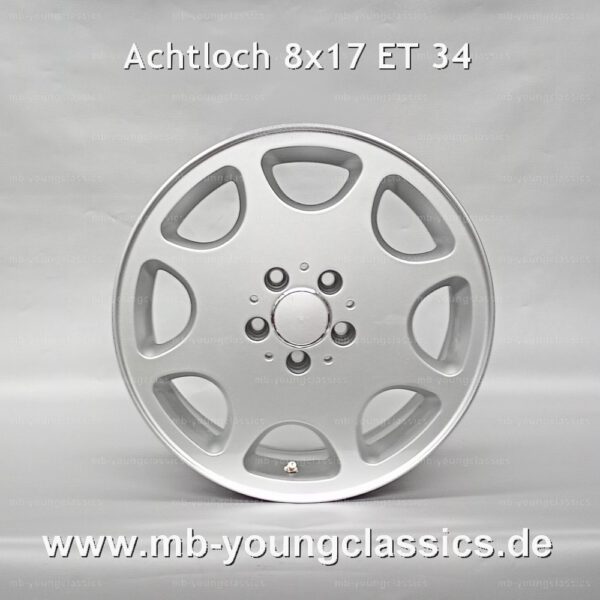 4 pcs silver eight-hole 8-hole rims 8×17 ET 34 for Mercedes W124 W140 W201 R129 W202 – W212 - Image 2