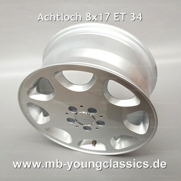 4 pcs silver eight-hole 8-hole rims 8×17 ET 34 for Mercedes W124 W140 W201 R129 W202 – W212 - Image 3